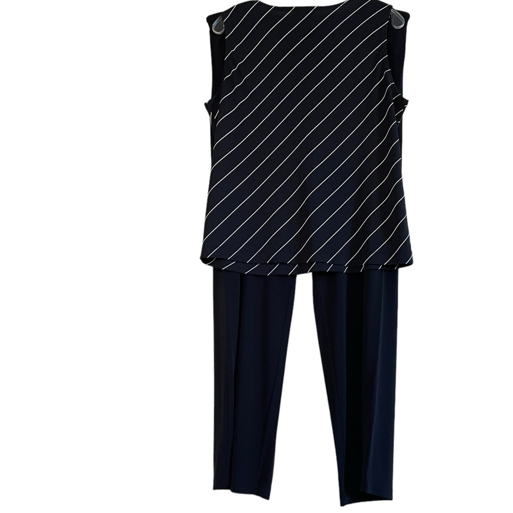 VINTAGE LIZ CLAIBORNE 2 PIECE PANT SET Size L Black White - Picture 3 of 12